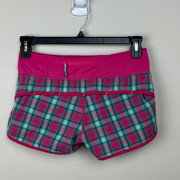 Lululemon Speed Shorts Senorita Pink Plaid - Picture 2 of 4
